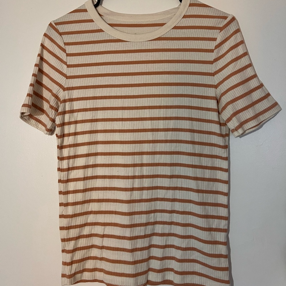 A New Day T Shirt. Size Medium. White and pink